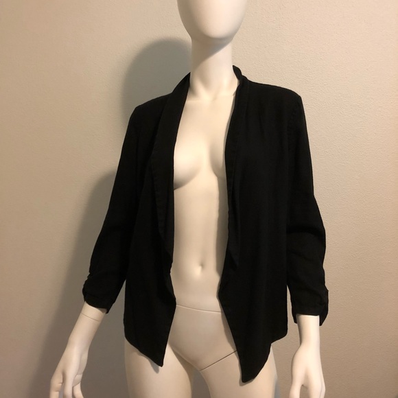 Love Tree Jackets & Blazers - Black Linen Blazer